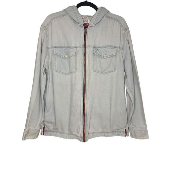 Vintage Tommy Hilfiger Men’s Small Denim Jacket Zip Lightweight Oversized Y2K - Picture 2 of 7